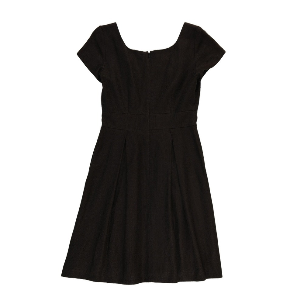 Talbots Fit & Flare Dress Women's Size 6P Petite Black Polka Dot Sash Tie - Picture 3 of 7